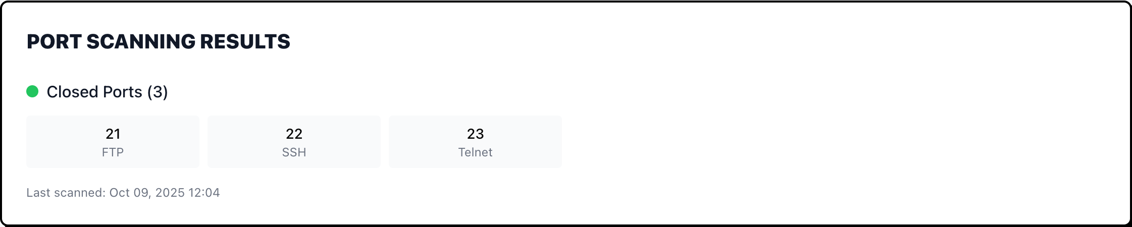 Port Security Scanning Dashboard