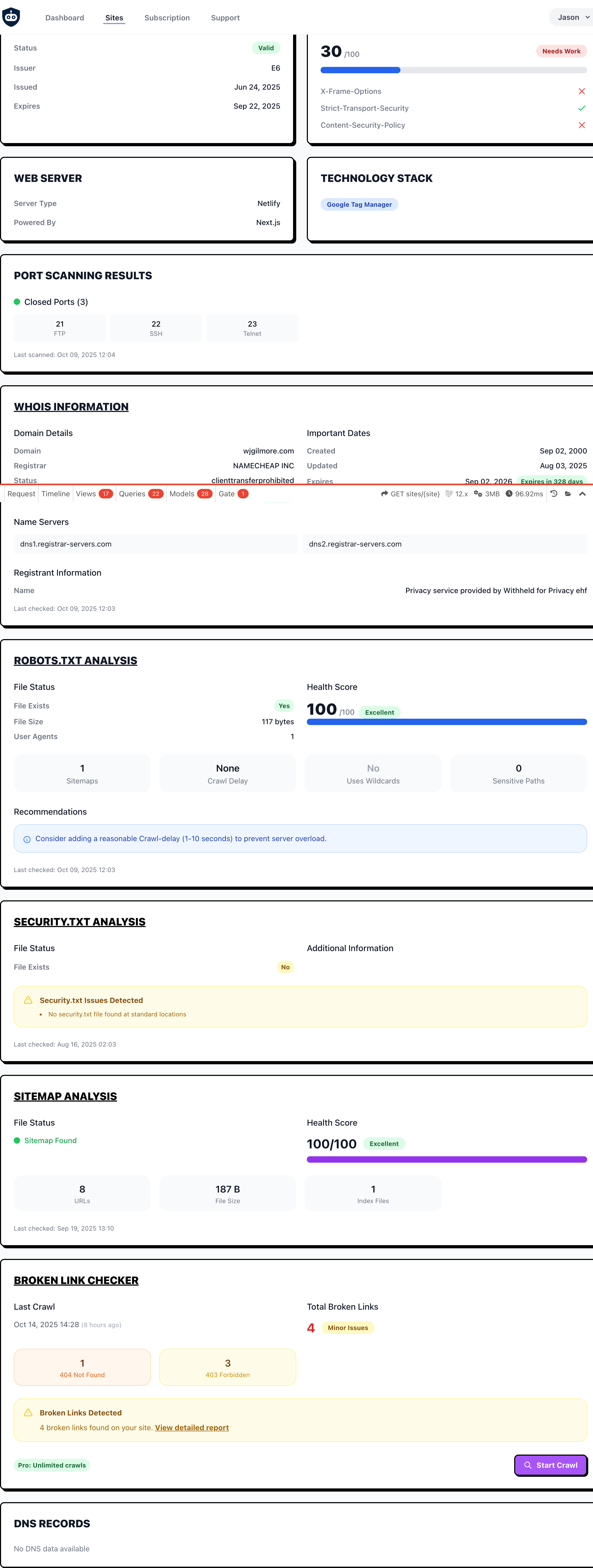 SSL Certificate Monitoring Dashboard