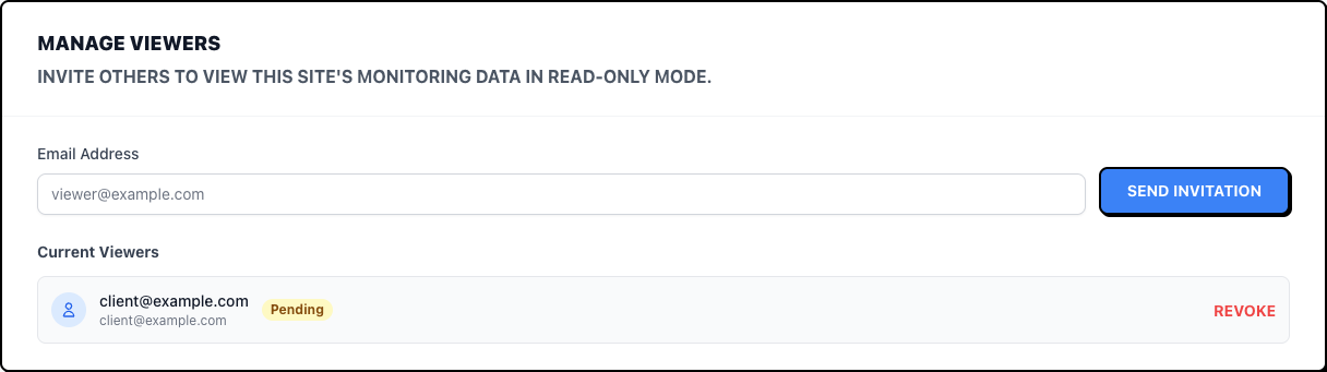 Viewer Mode - Manage Viewers Settings